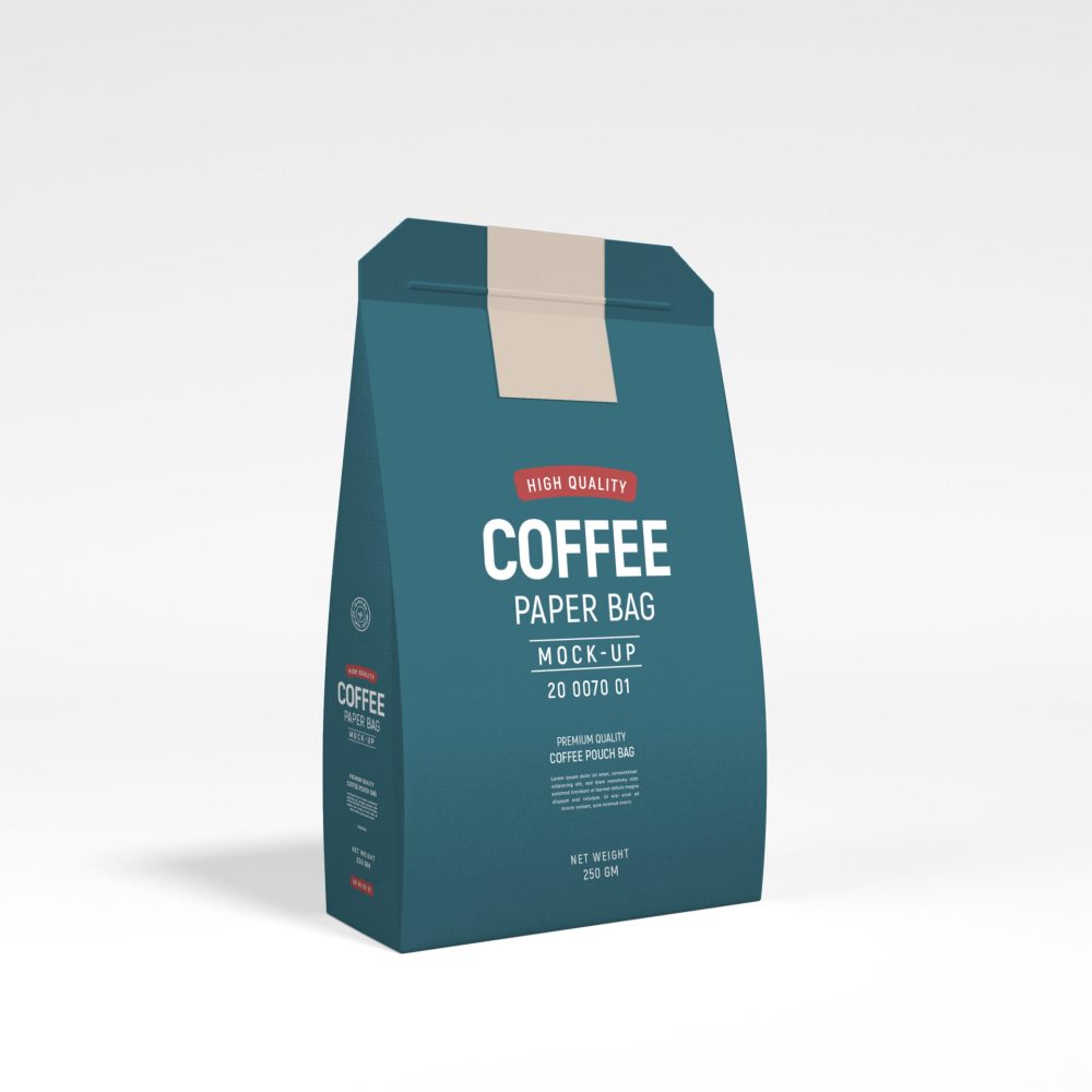 Paper Coffee Bag Packaging Mockup